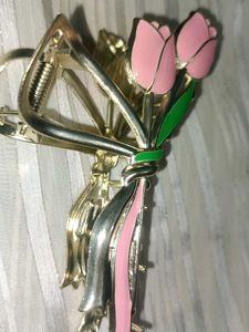 Pink Tulip Hair Claw Clip