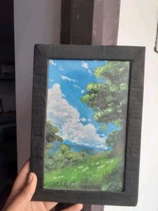 Cloudy Hilltop Painting 🏞️