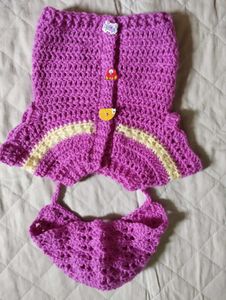 Cute Baby 0- 6 Months Cardigan And Cap
