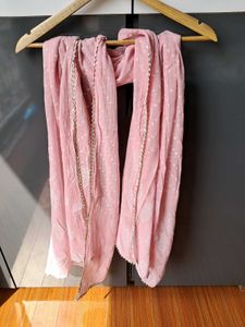 47) Vintage Pink Lace Trim 3 Piece Full Suit