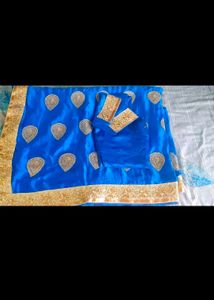 Blue Sari With Blouse