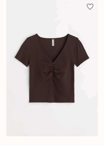 H&M Ribbed Coffee Brown Top