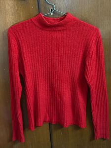 Red Knit Top