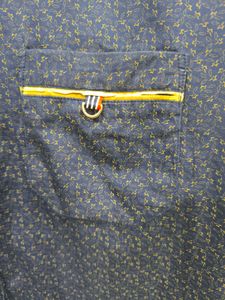 Dark Blue Leaf Prints Shirt From, Paper Crush.