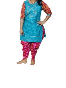 dhoti style bottom Kurta Set with dupatta