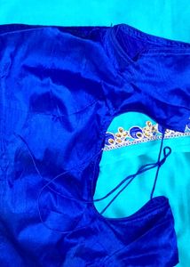 Teal &amp; Blue Saree with Blouse💙💙💙💙