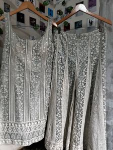 Grey Embroidered Party Wear Set