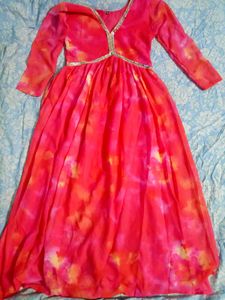 Pink &amp; Orange Anarkali