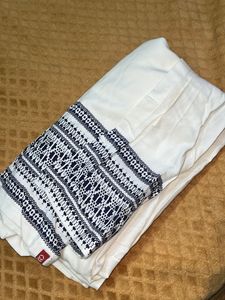 Biba White Patterned Wide Leg Pants