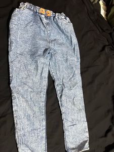 Acid Wash Denim Pants