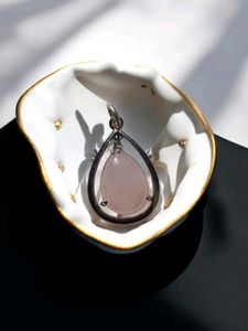 Rose Quartz Drop Crystal Pendant