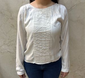 Elegant White Long Sleeve Top