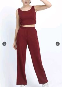 Tokyo Talkies Burgundy Crop Co-ords