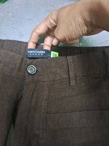 Brown Straight Leg Trousers