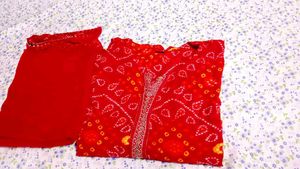 Bandhani Print Kurta with sare