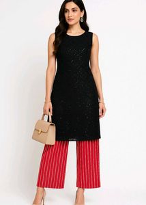 festive kurta and plazzo set