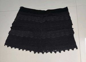 Aesthetic Black Skirt With Side Chain