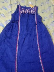 Blue Embroidered Dress