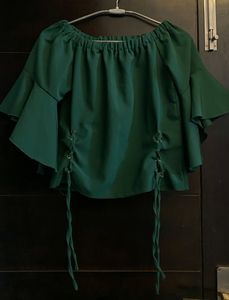 Green Off Shoulder Top