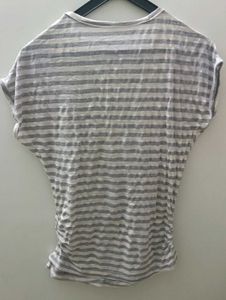 Striped Tee with Bear Graphic