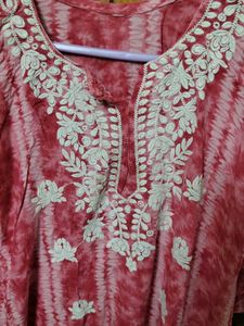 Pink Embroidered Kurta