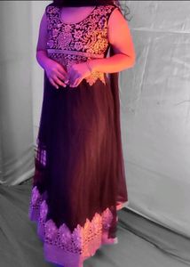 Black &amp; Gold Bharat Net Anarkali Dress.