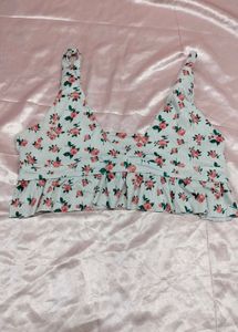 Floral Ruffle Crop Top