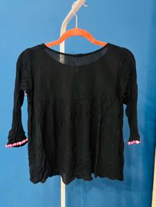 Black Boho Top