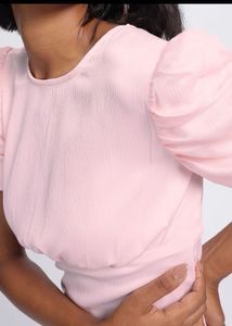 Pink Puff Sleeve Dress