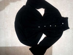 Black Button-Down Top