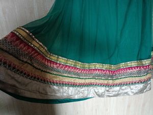 Sea Green Net Lehenga for Women