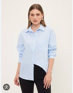 H&M Gingham Baby Blue Shirt 🩵