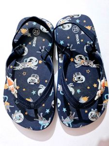 Max Printed Sling Back Slippers-Navy Blue