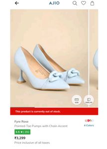 👠Sky Blue Chain Pointed Toe Stilettos-Unused