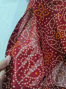 Maroon Printed Short Kurti