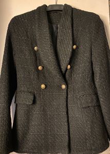 black tweed blazer