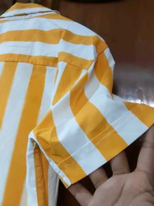 Striped Yellow &amp; White Shirt