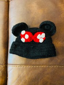 Mickey Mouse Dress For Baby Girl With Cap And Socks (Wollen) 0-6 Months