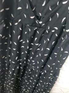 Black Leaf Print Dress