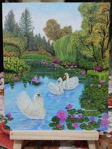 Lotus 🪷 Pond Painting