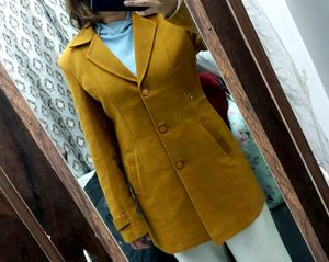 Vintage Mustard Wool Blend Coat