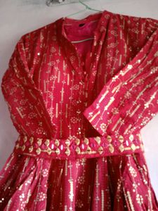 Party Wear Gown With Belt