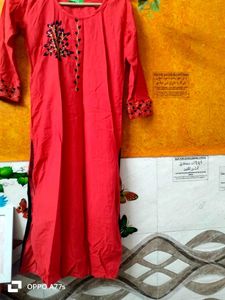 Coral Embroidered Kurti - Classic Style