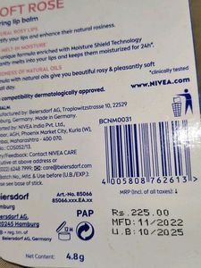Nivea Soft Rose 🌹 Caring Lip Balm