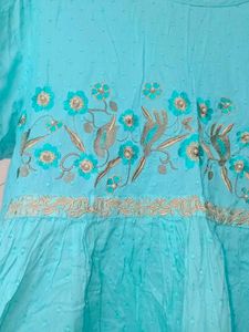 New Cute Blue Embroidered Top