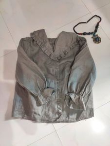 Ruffled Linen Top