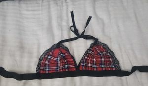 Red Plaid Lingerie Set