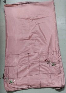 Beautiful Dark Peach Saree With Contrast Blouse