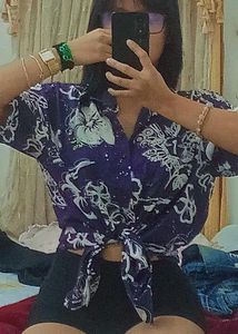 Floral Tie-Front Top