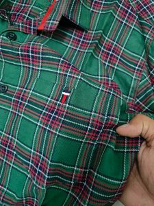 LP Green &amp; Red Plaid Shirt